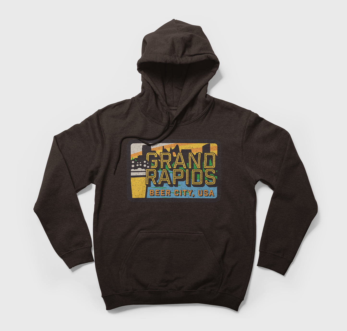 Grand Rapids Beer City, USA (patch style) pullover Hoodie