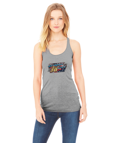 Bella+Canvas Women's Tri-Blend Racerback Tank Top – Ultra Soft Relaxed Fit, Raw Edge Seams, Layering Essential