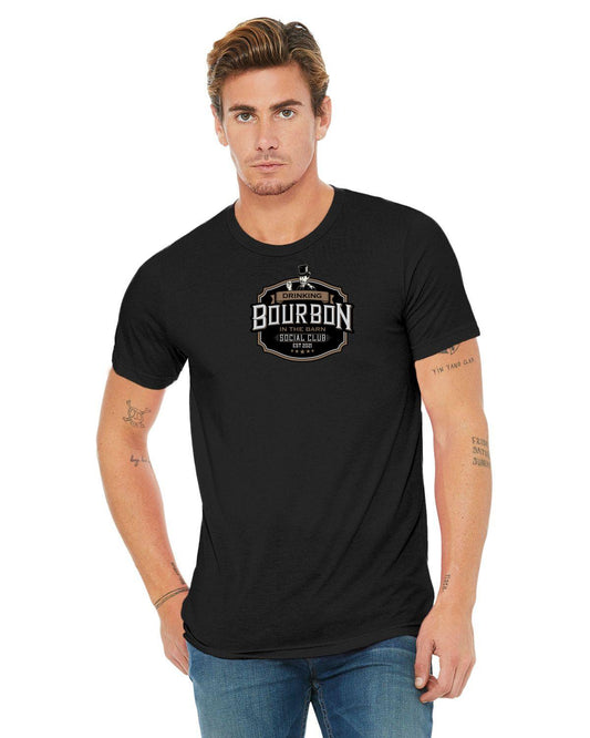 Drinking Bourbon in the barn social club official logo SS|tee